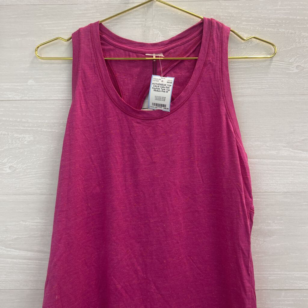 Calia Pink Keyhole Tank Top Medium