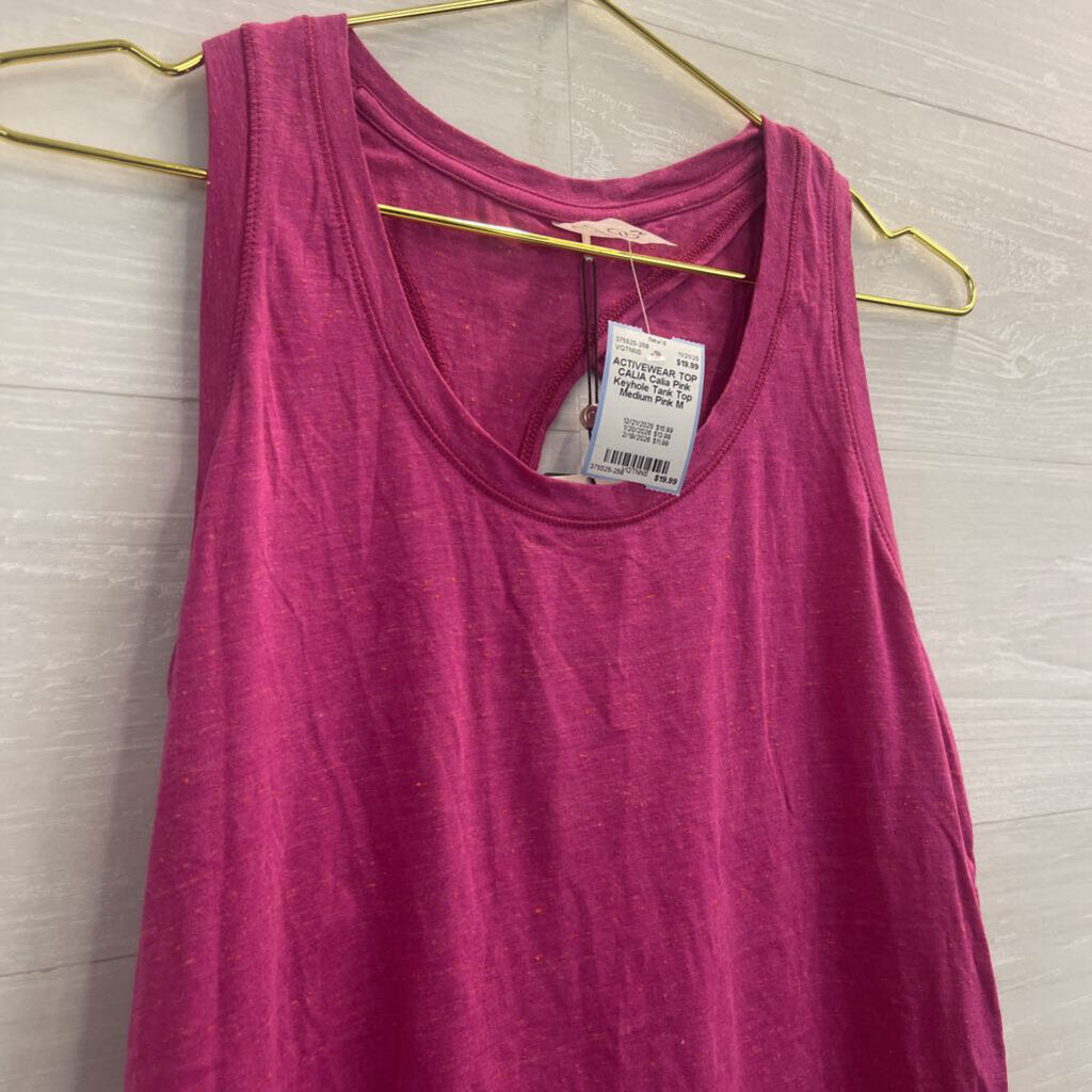 Calia Pink Keyhole Tank Top Medium