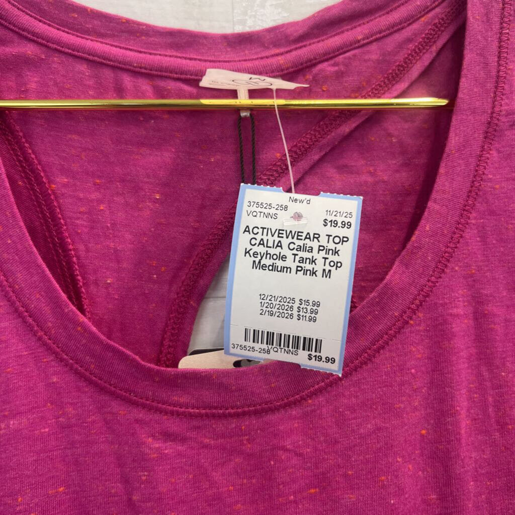 Calia Pink Keyhole Tank Top Medium