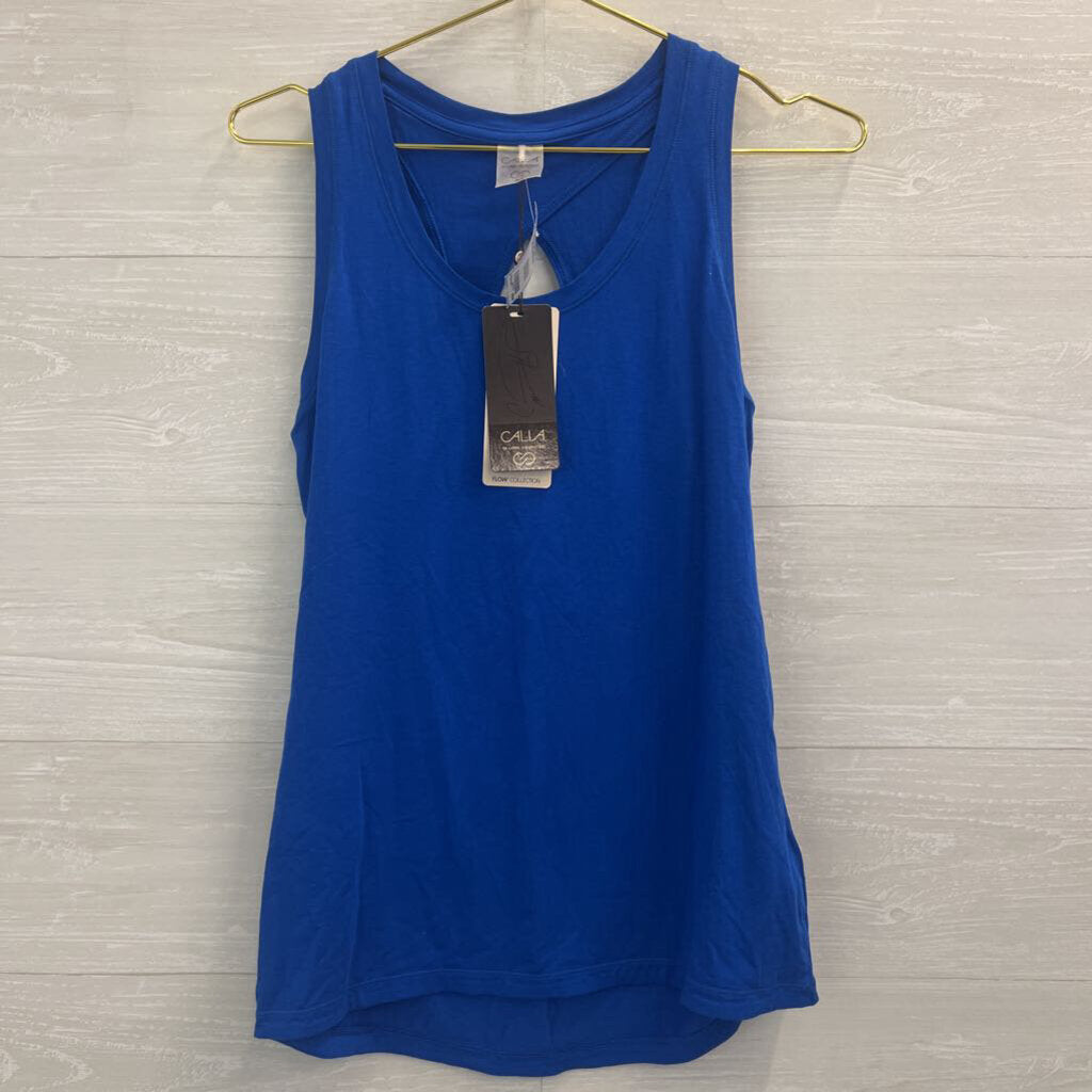 Calia Blue Keyhole Tank Top Medium