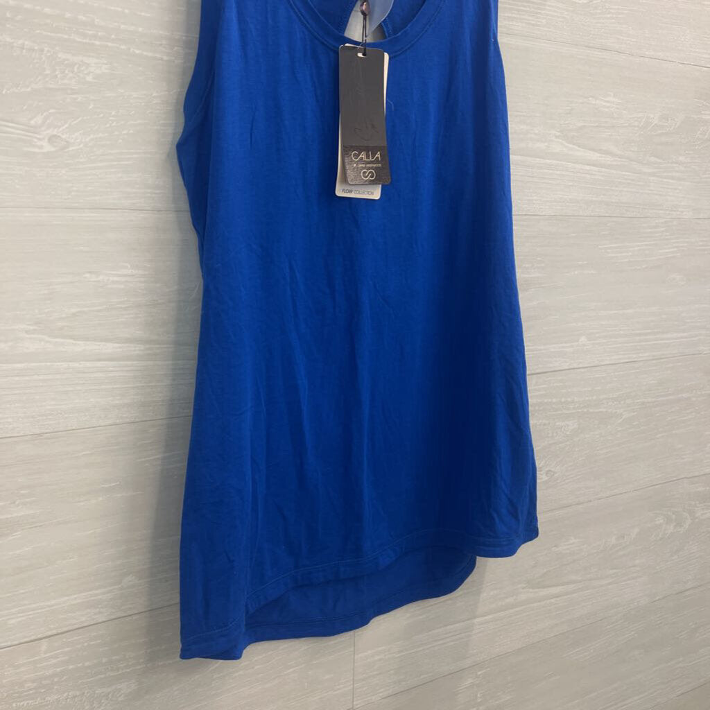 Calia Blue Keyhole Tank Top Medium
