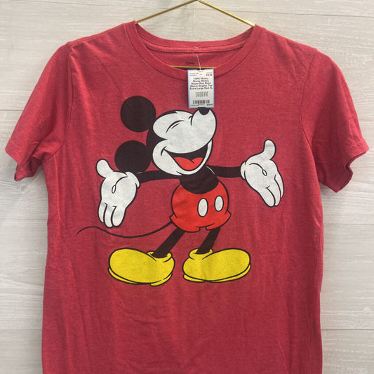 Mickey Mouse Red Short Sleeve Graphic Tee Extra Large
