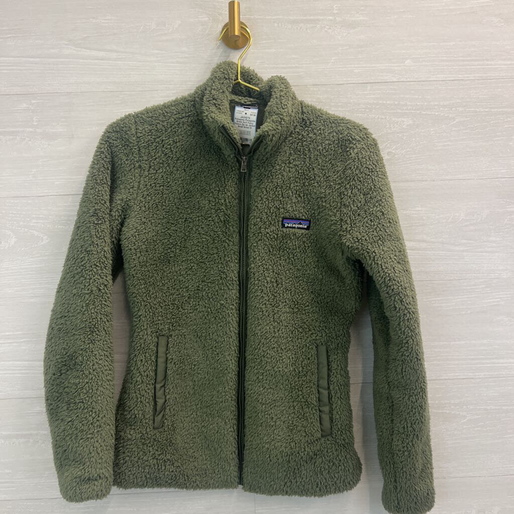 Patagonia Green Soft Fuzzy Fleece Zip Up Jacket Small