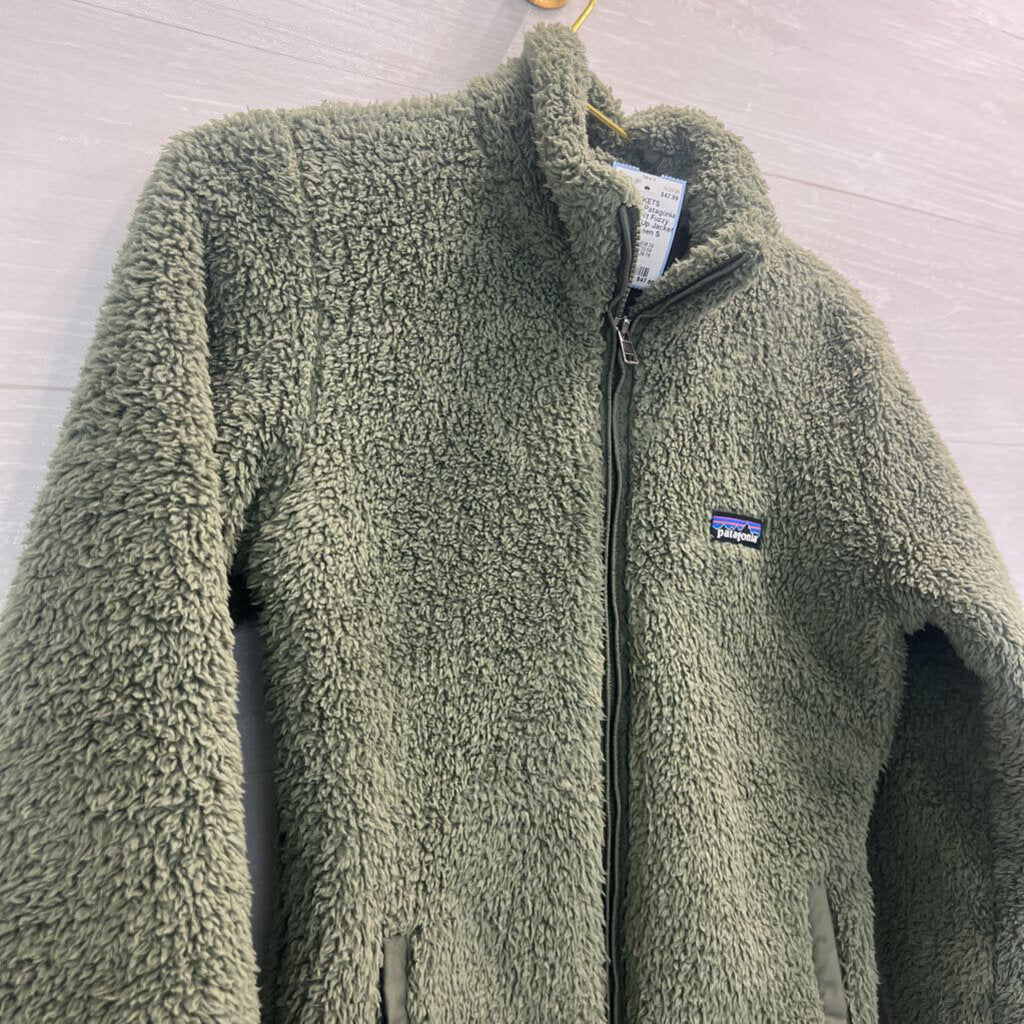 Patagonia Green Soft Fuzzy Fleece Zip Up Jacket Small