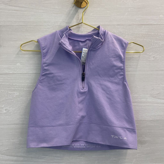 T/A LA Purple Cropped Quarter Zip Sleeveless Athletic Top Large