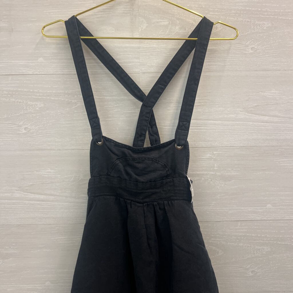 Anthropologie Black Overall Jumper Dress Small