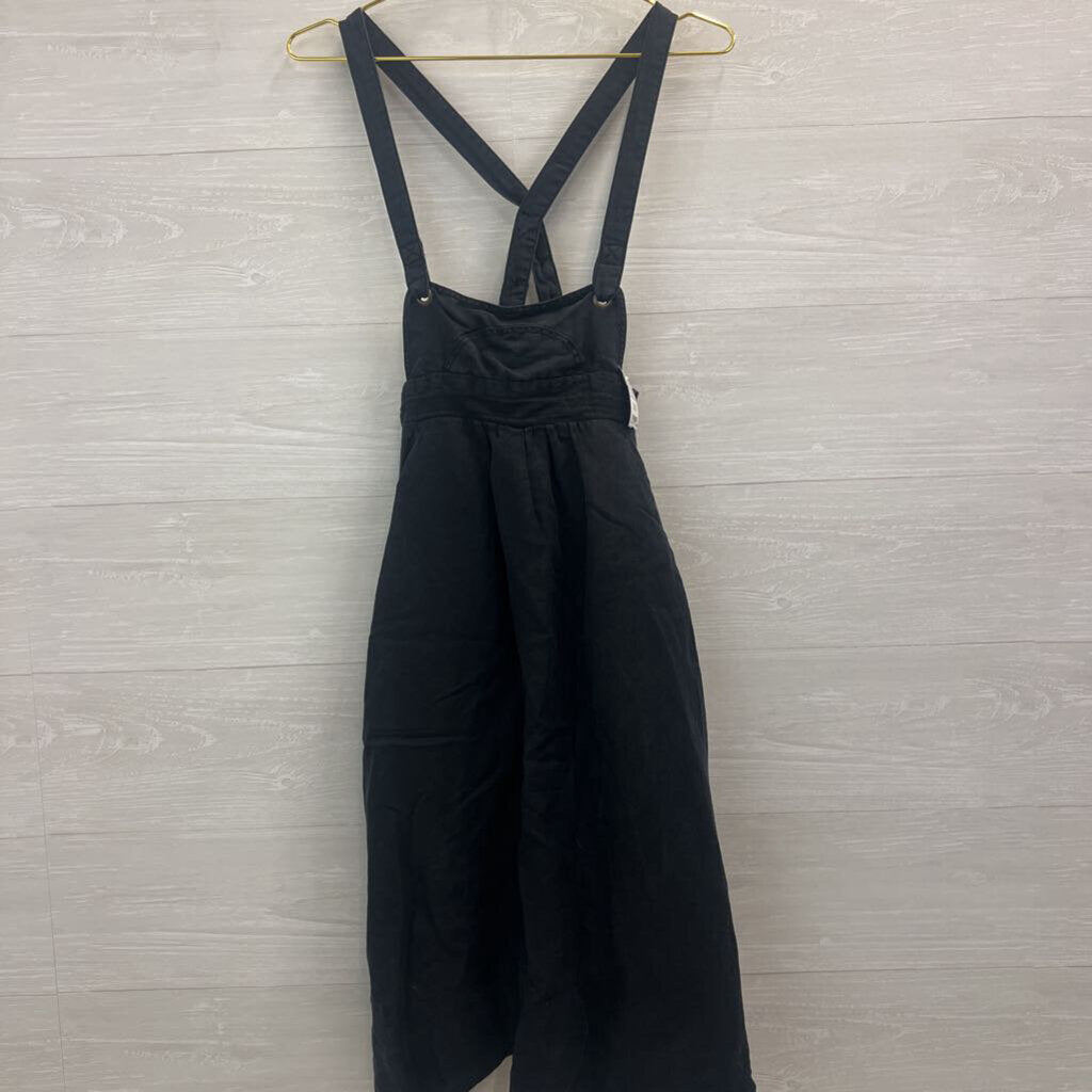Anthropologie Black Overall Jumper Dress Small
