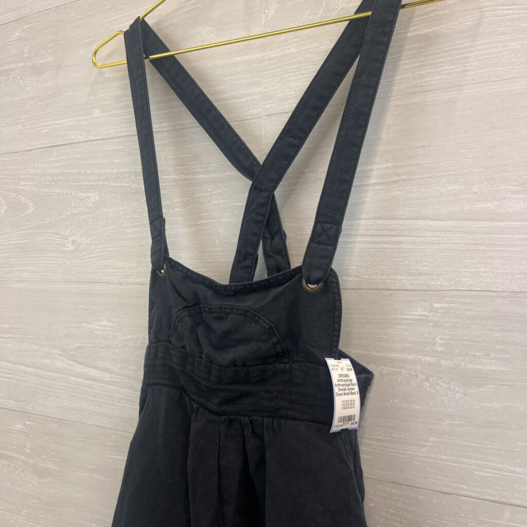 Anthropologie Black Overall Jumper Dress Small