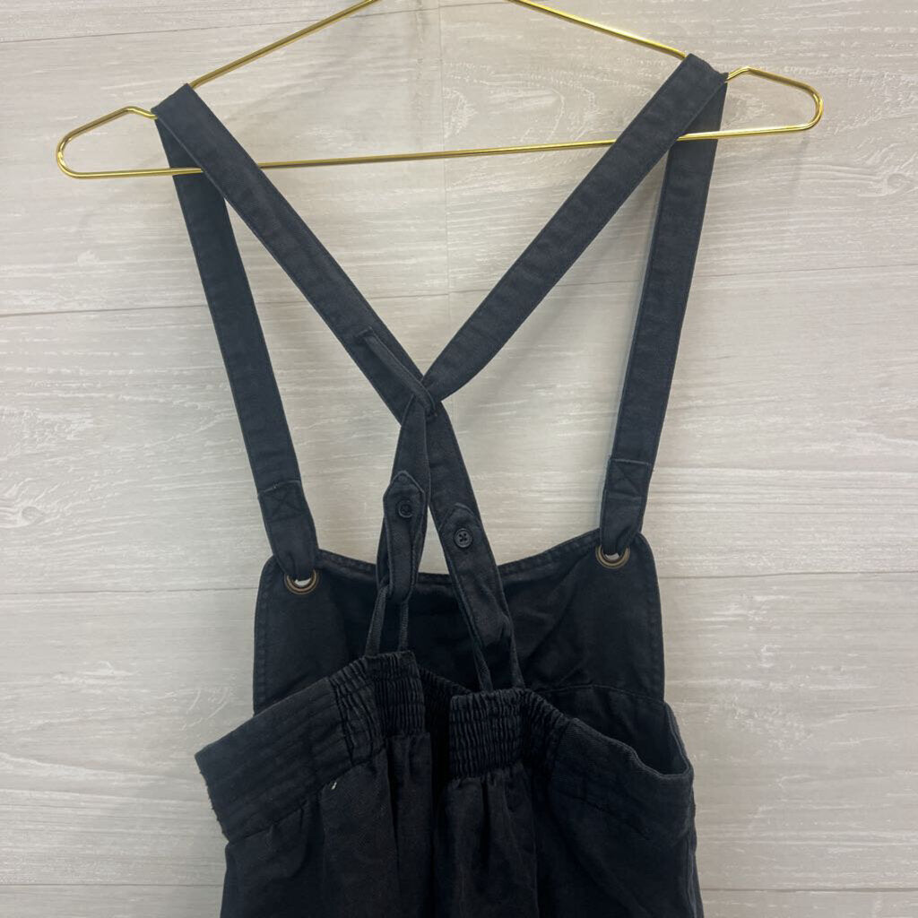 Anthropologie Black Overall Jumper Dress Small