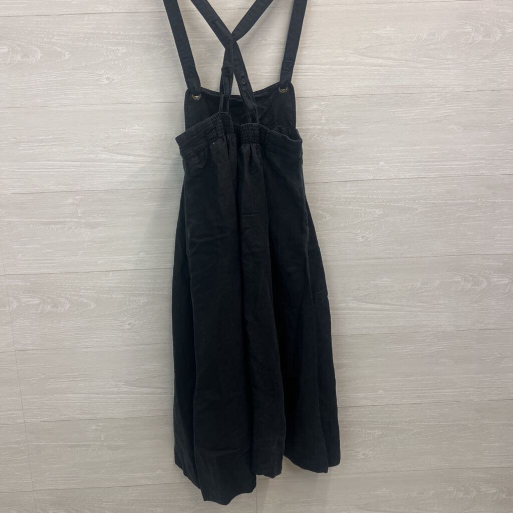Anthropologie Black Overall Jumper Dress Small