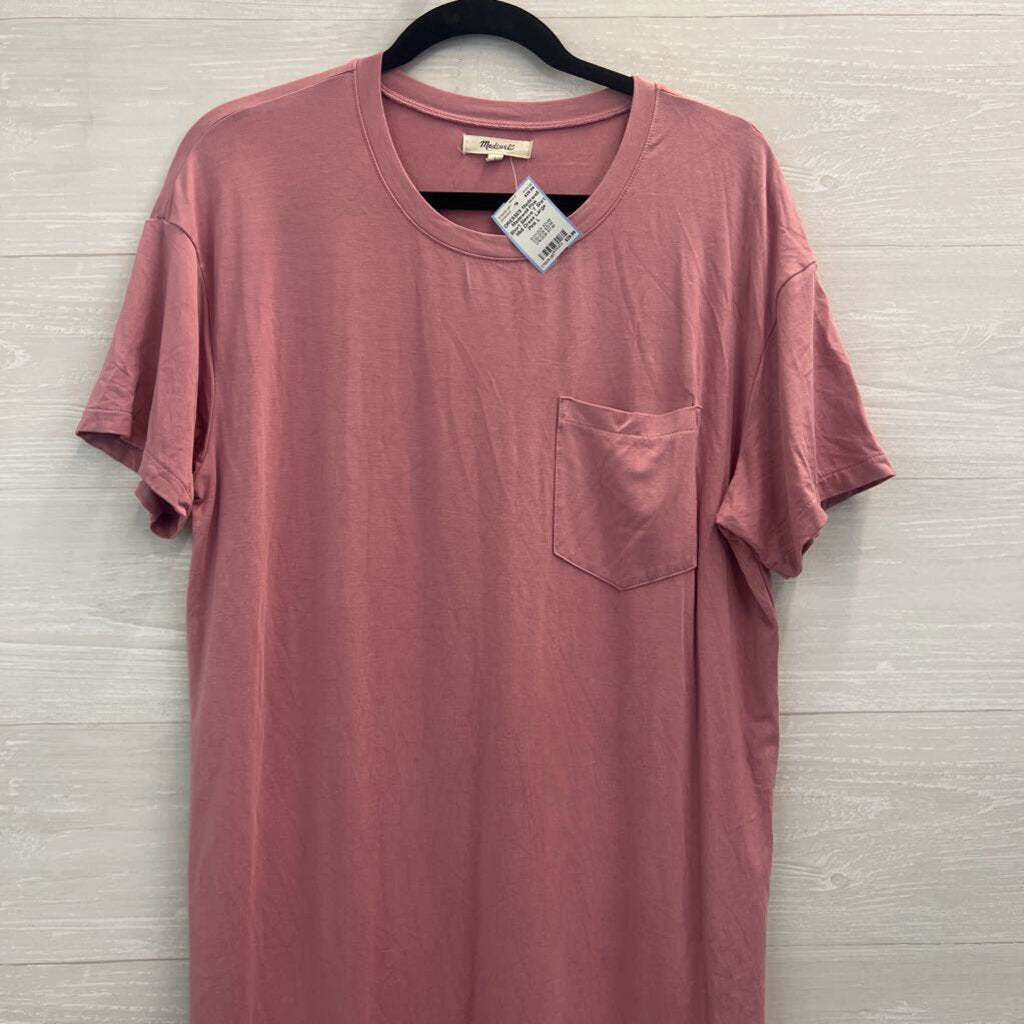 Madewell Pink Short Sleeve T Shirt Midi Dress Large