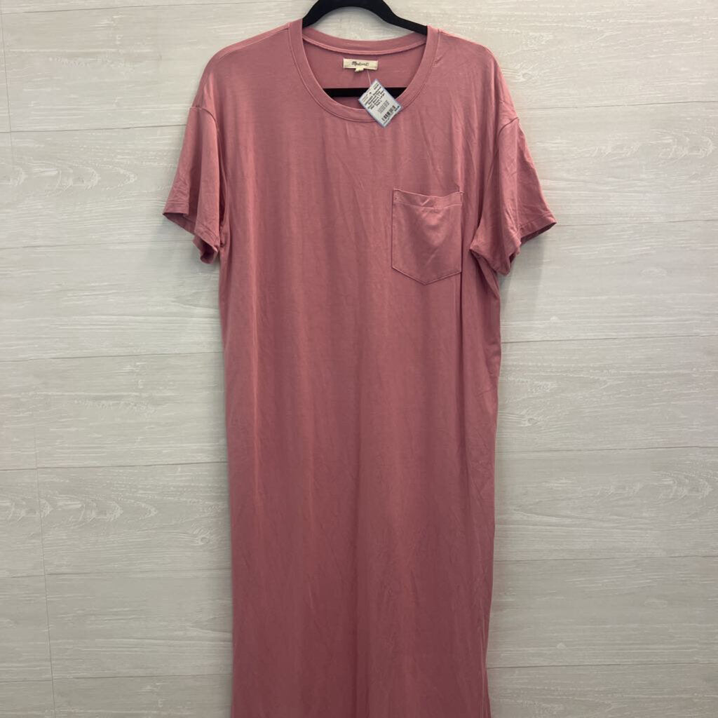 Madewell Pink Short Sleeve T Shirt Midi Dress Large