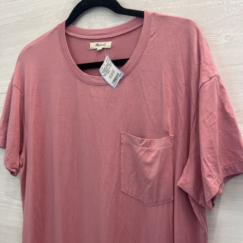 Madewell Pink Short Sleeve T Shirt Midi Dress Large