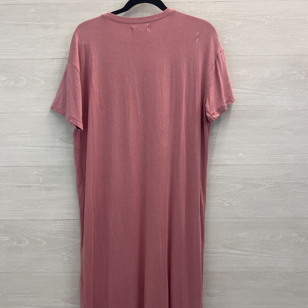 Madewell Pink Short Sleeve T Shirt Midi Dress Large