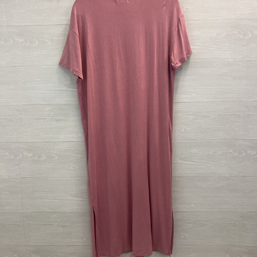 Madewell Pink Short Sleeve T Shirt Midi Dress Large