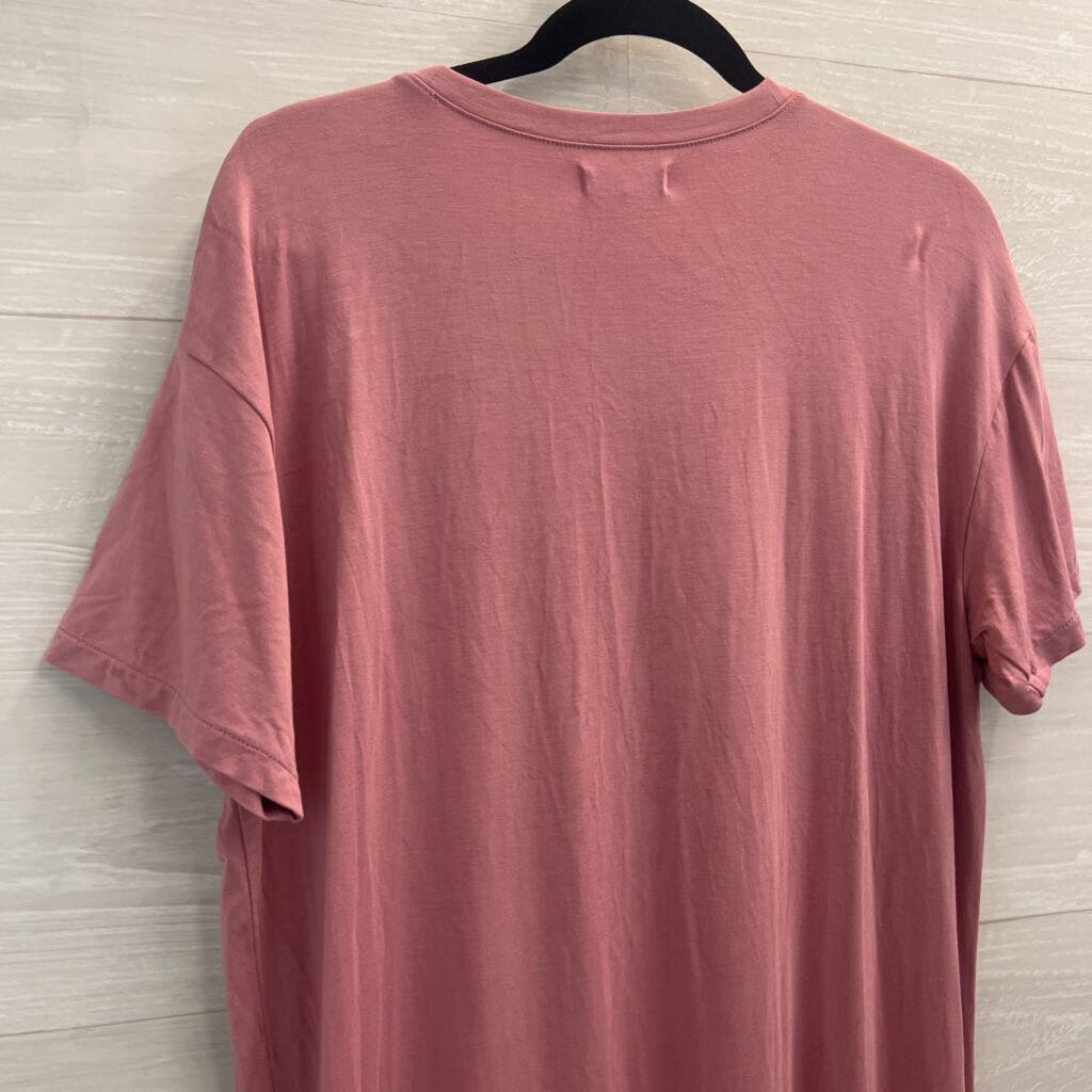 Madewell Pink Short Sleeve T Shirt Midi Dress Large