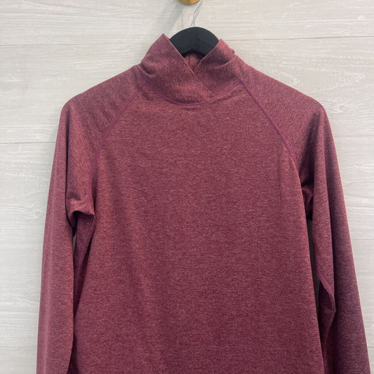 Lululemon Burgundy Long Sleeve Mock Neck Pleated Back Top 10