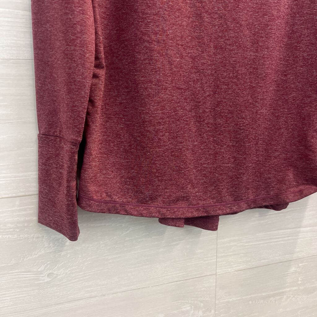 Lululemon Burgundy Long Sleeve Mock Neck Pleated Back Top 10