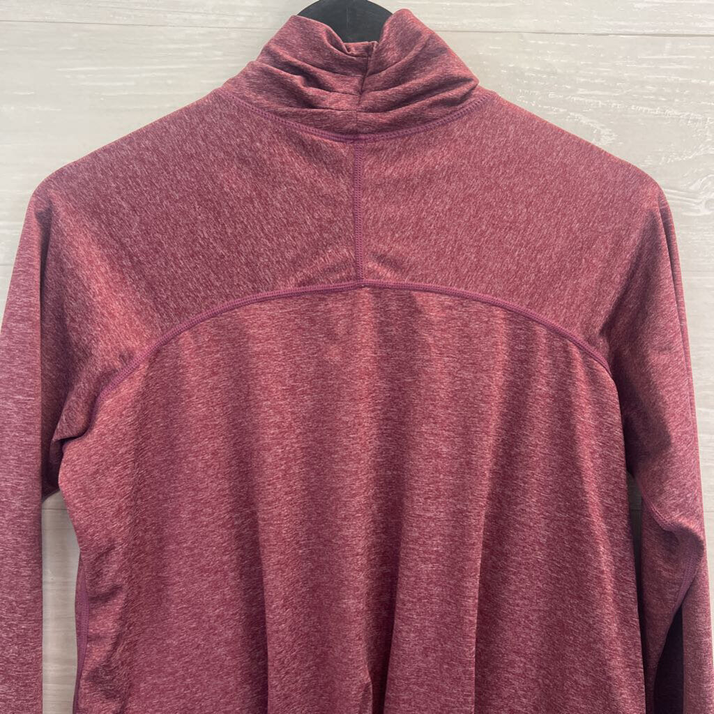 Lululemon Burgundy Long Sleeve Mock Neck Pleated Back Top 10