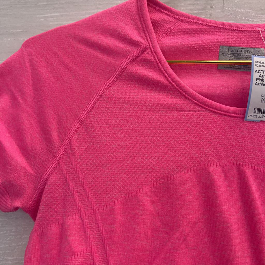 Athleta Pink Short Sleeve Athletic Top Large