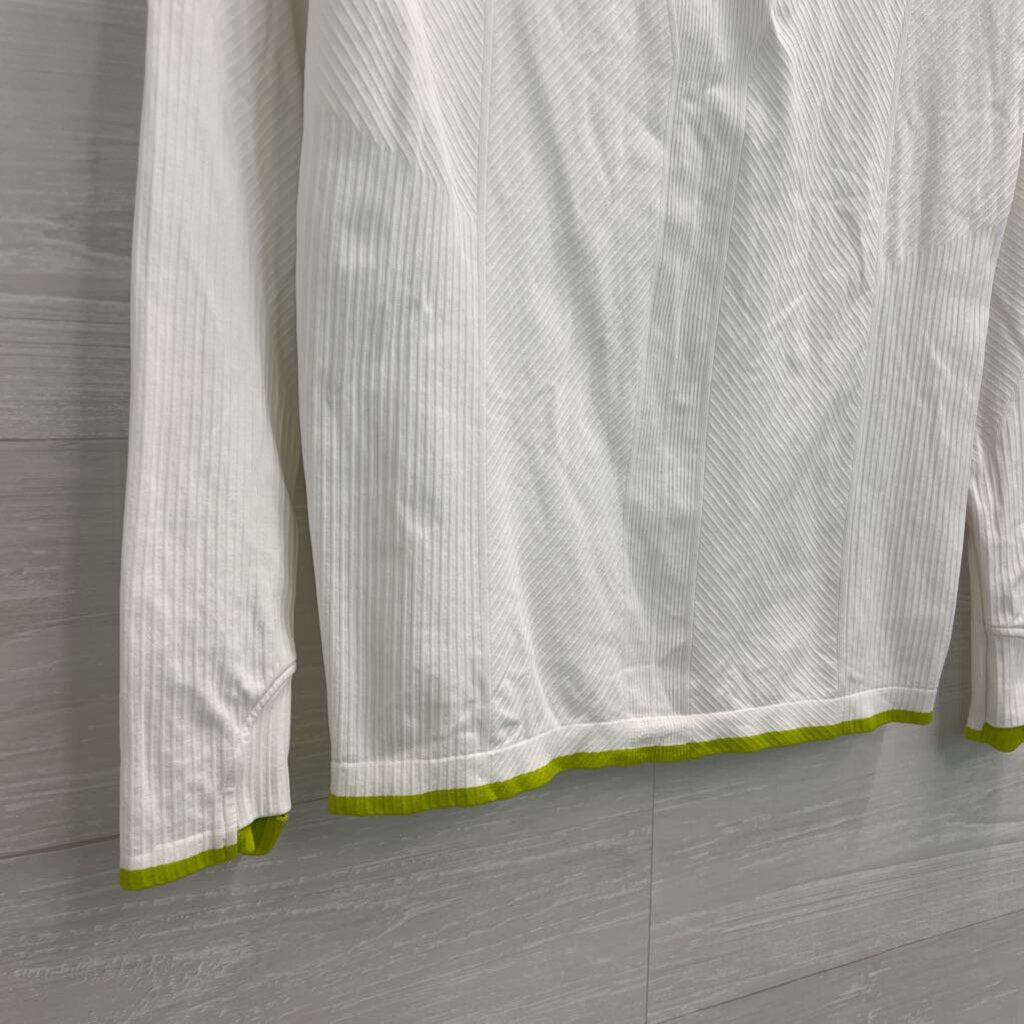 Athleta White Long Sleeve Hooded Athletic Top Medium