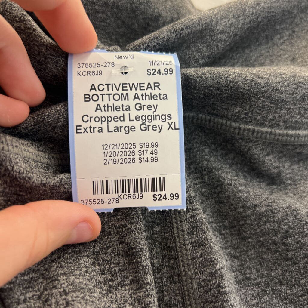 Athleta Grey Cropped Leggings Extra Large