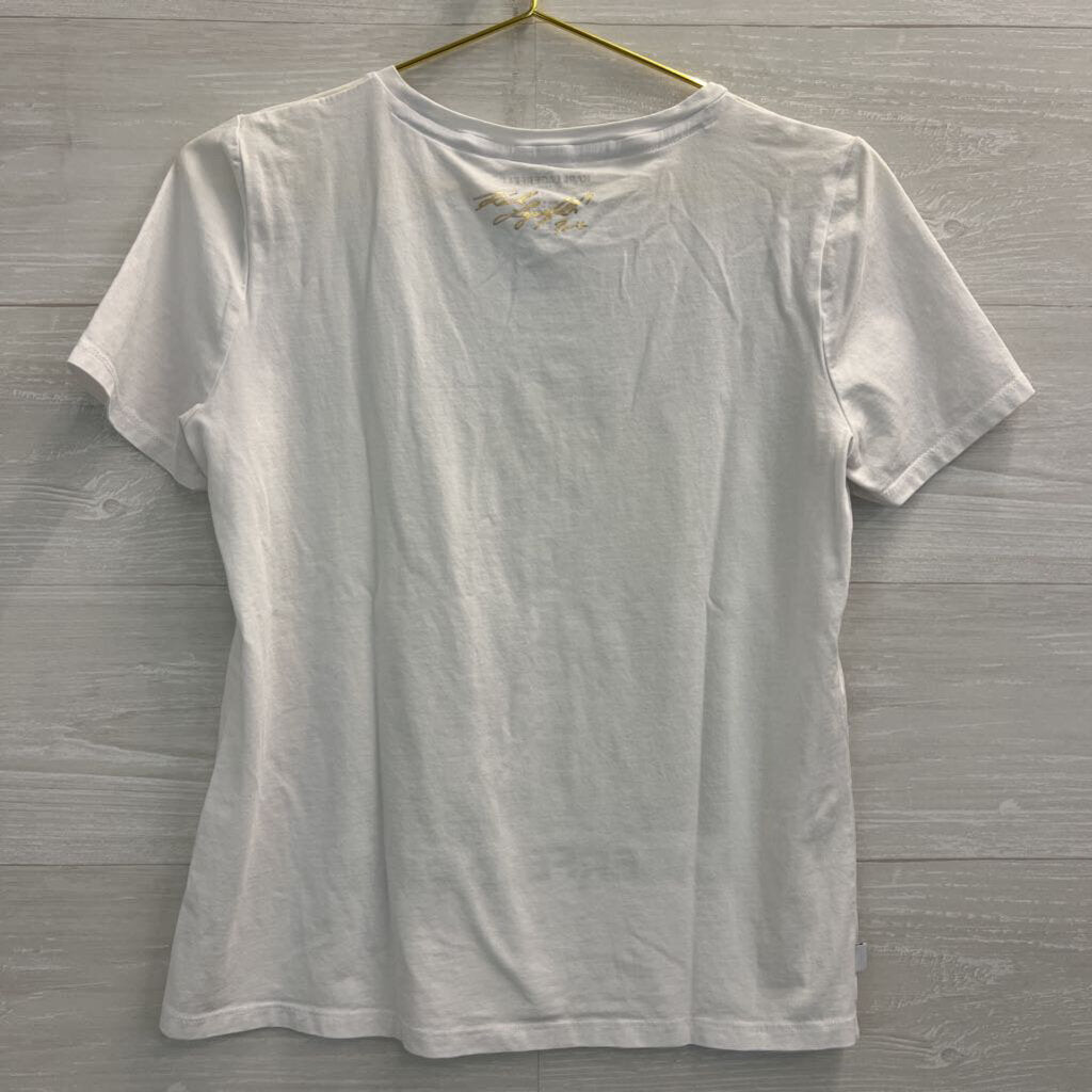 Karl Lagerfeld White/ Multi Short Sleeve Graphic Tee Small
