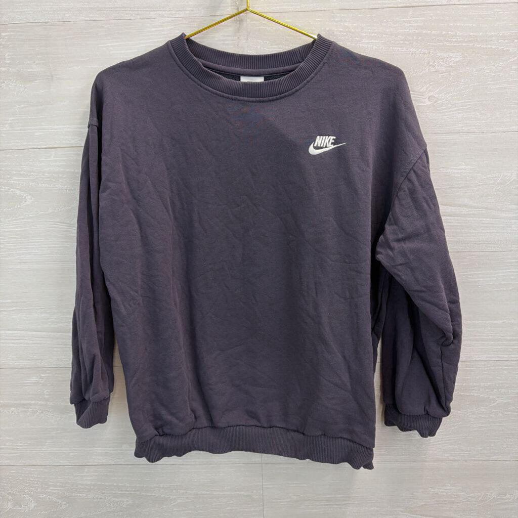 Nike Purple Long Sleeve Cropped Crewneck Pullover Large