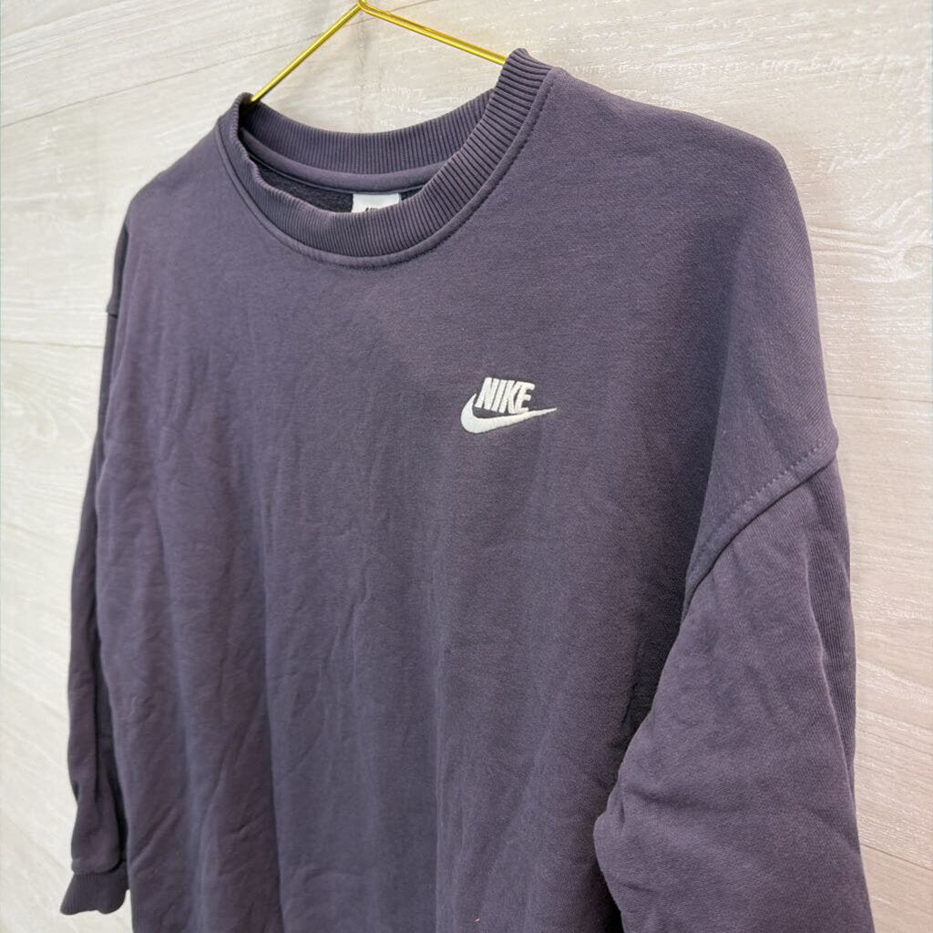 Nike Purple Long Sleeve Cropped Crewneck Pullover Large