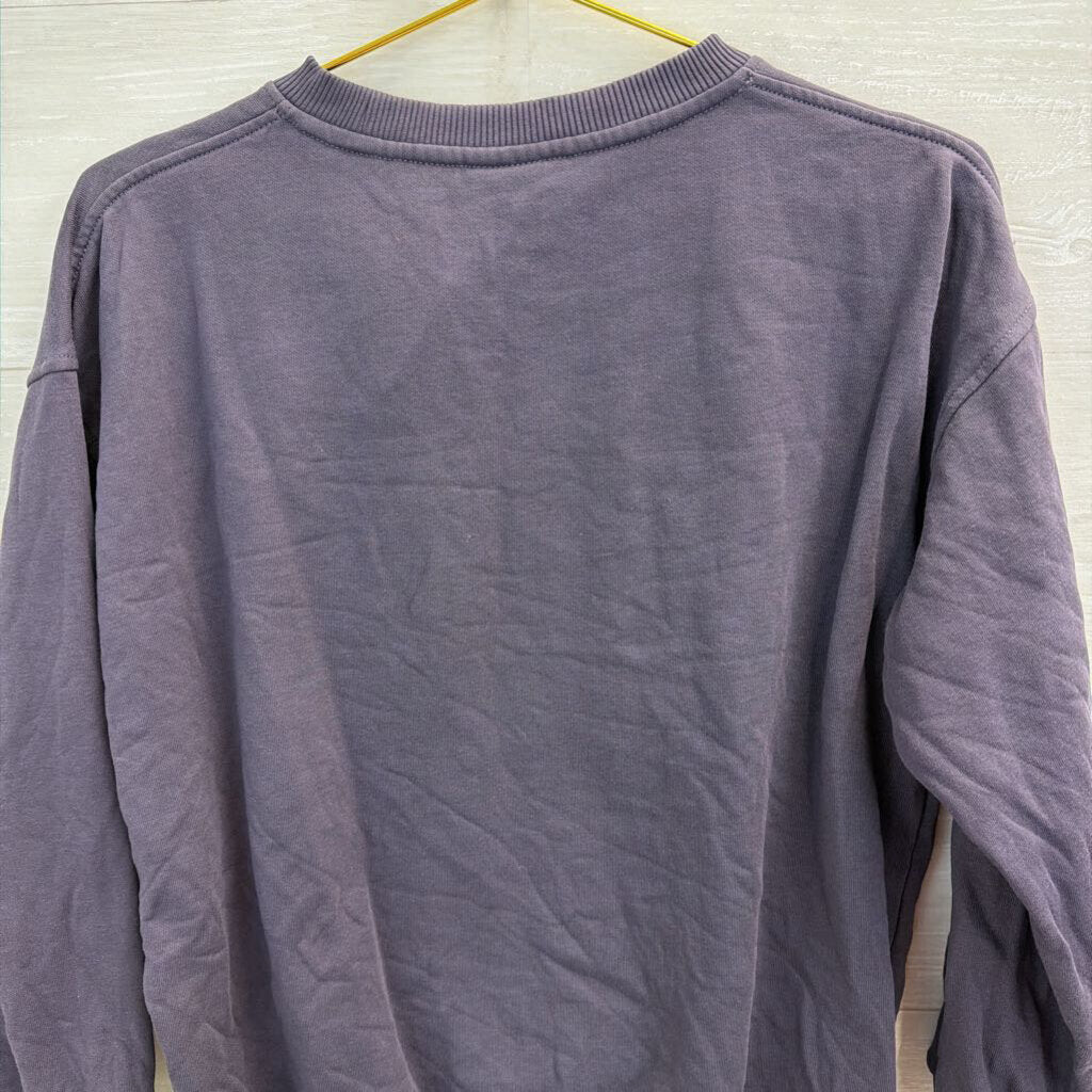 Nike Purple Long Sleeve Cropped Crewneck Pullover Large