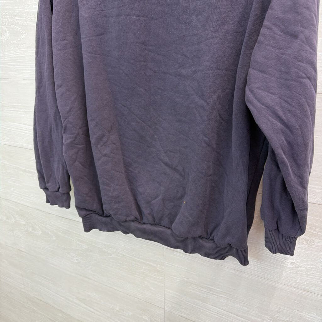 Nike Purple Long Sleeve Cropped Crewneck Pullover Large