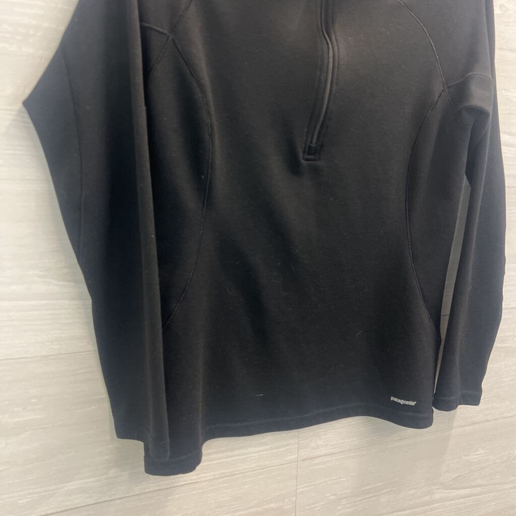 Patagonia Black Quarter Zip Long Sleeve Pullover Top Small