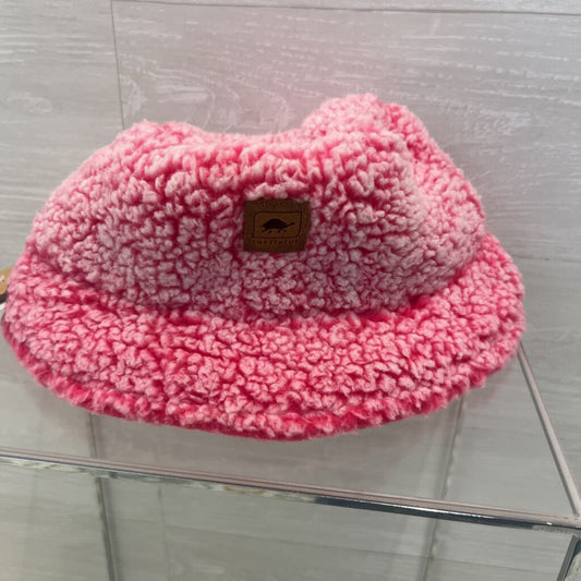 Turtle Fur Pink Fuzzy Fleece Bucket Hat One Size