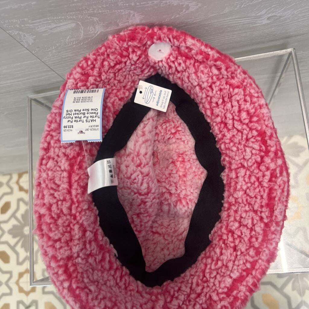 Turtle Fur Pink Fuzzy Fleece Bucket Hat One Size