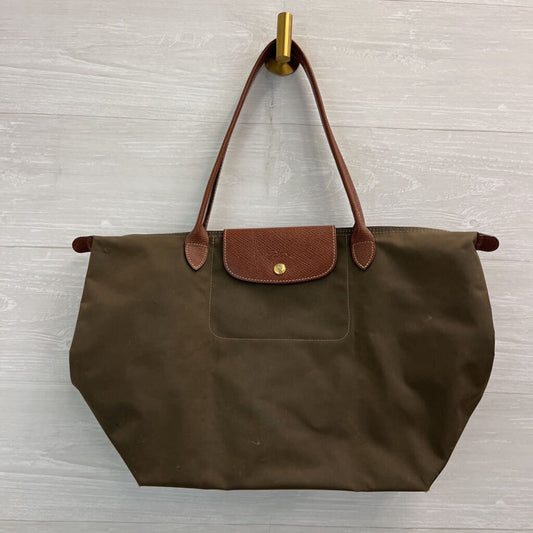 Longchamp Green/ Brown Le Pilage Original Tote Purse