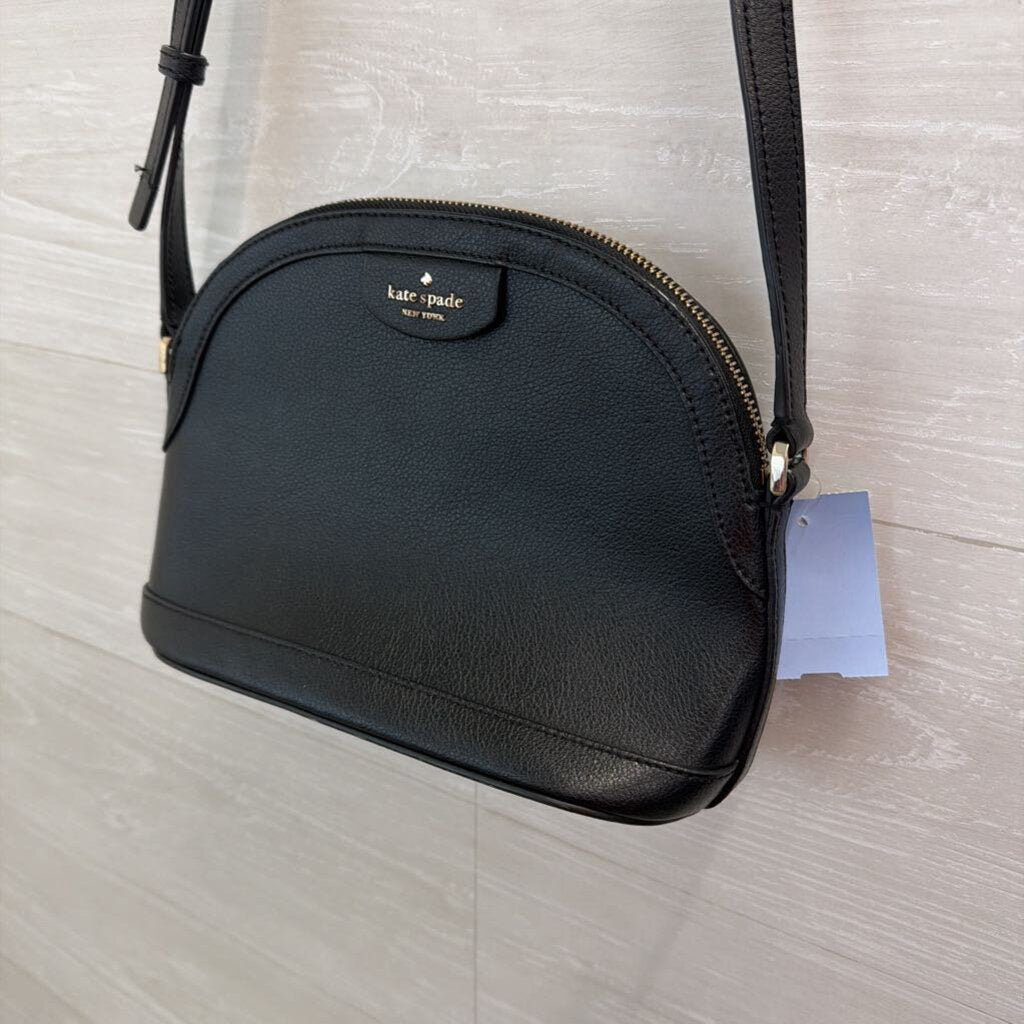 Kate Spade Black Leather Sylvia Dome Crossbody Purse