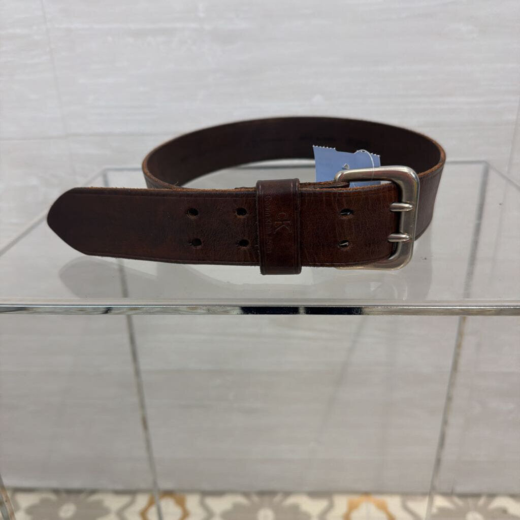 Calvin Klein Brown Leather Belt Small