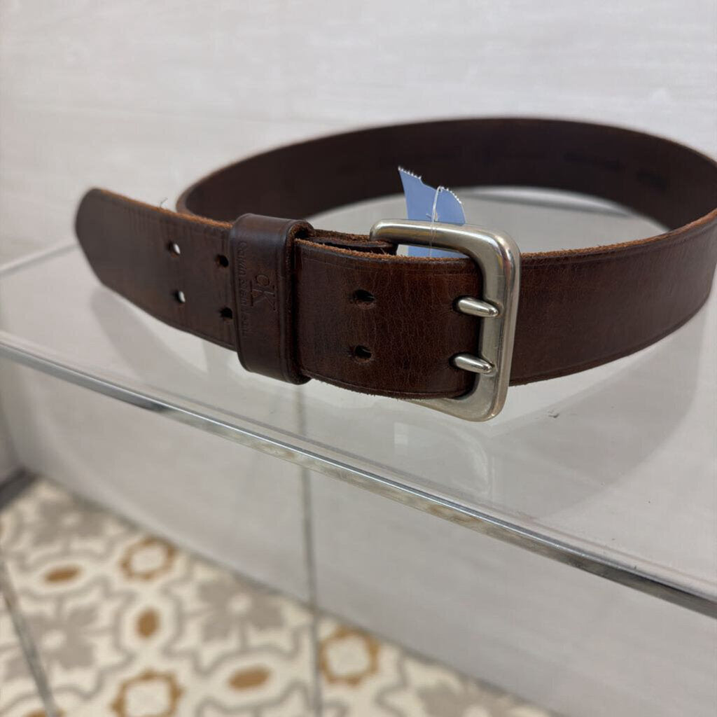 Calvin Klein Brown Leather Belt Small