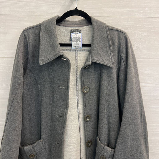 Three Hearts Grey Knit Button Front Lightweight Jacket Medium