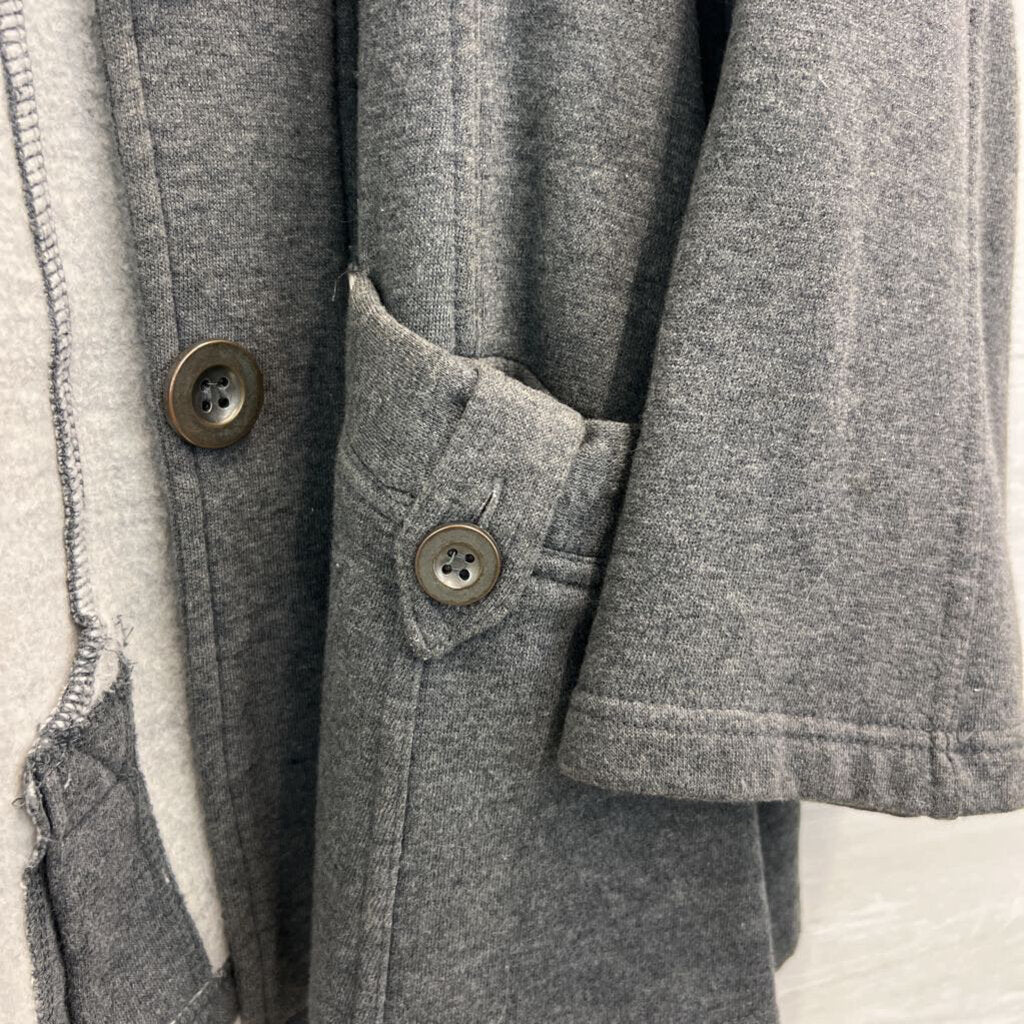 Three Hearts Grey Knit Button Front Lightweight Jacket Medium