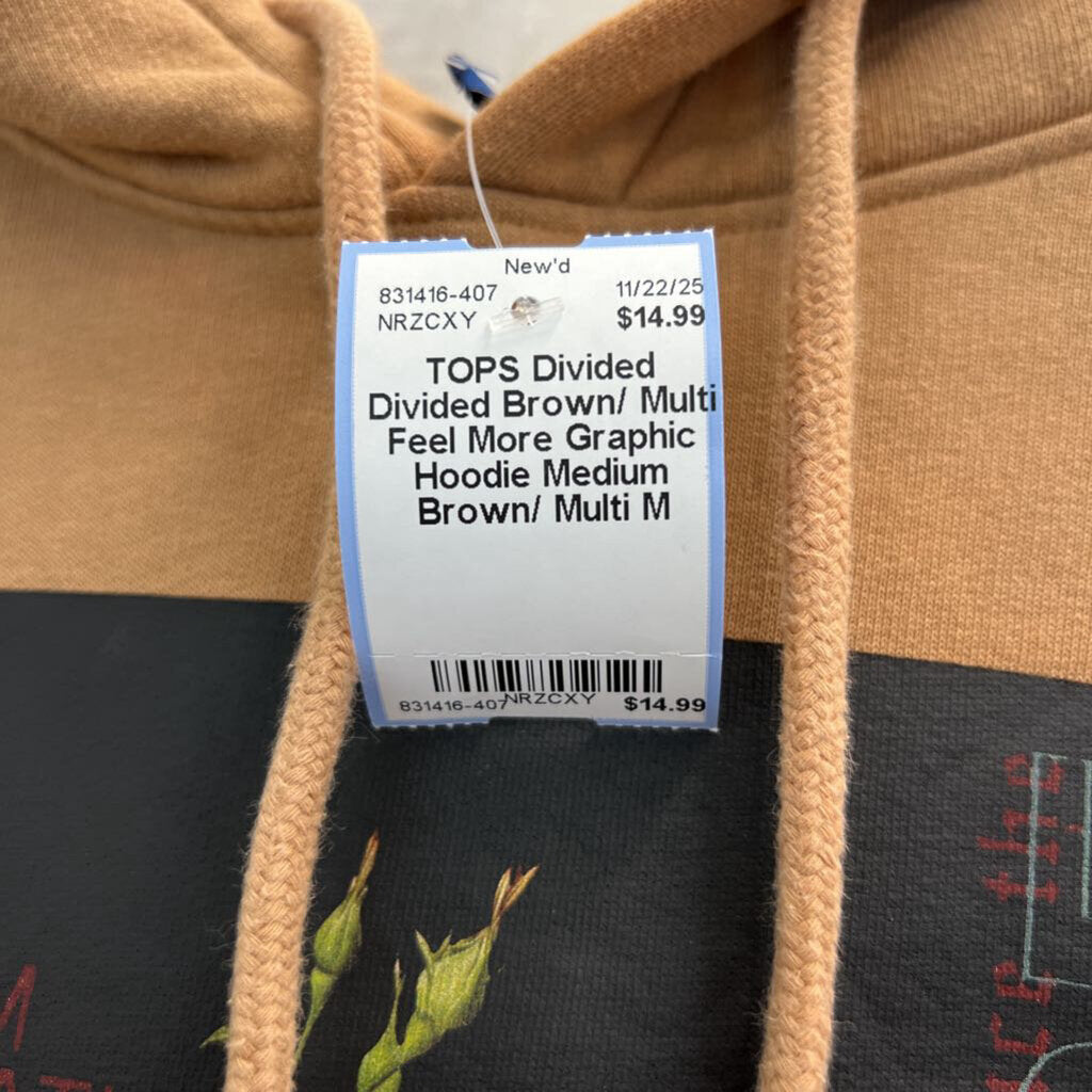 Divided Brown/ Multi Feel More Graphic Hoodie Medium