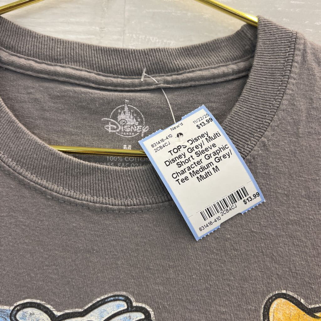 Disney Grey/ Multi Short Sleeve Character Graphic Tee Medium