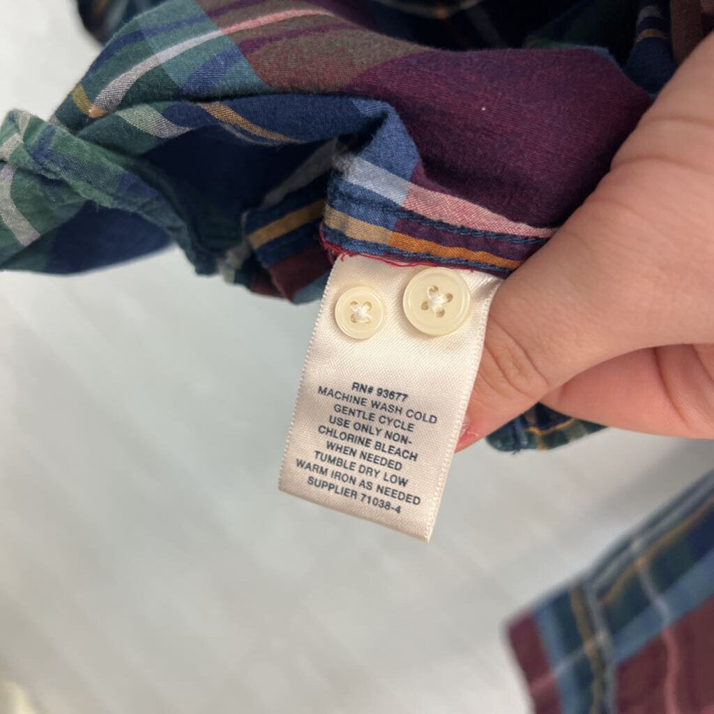 St John's Bay Red/ Multi Plaid Long Sleeve Button Down Top Large