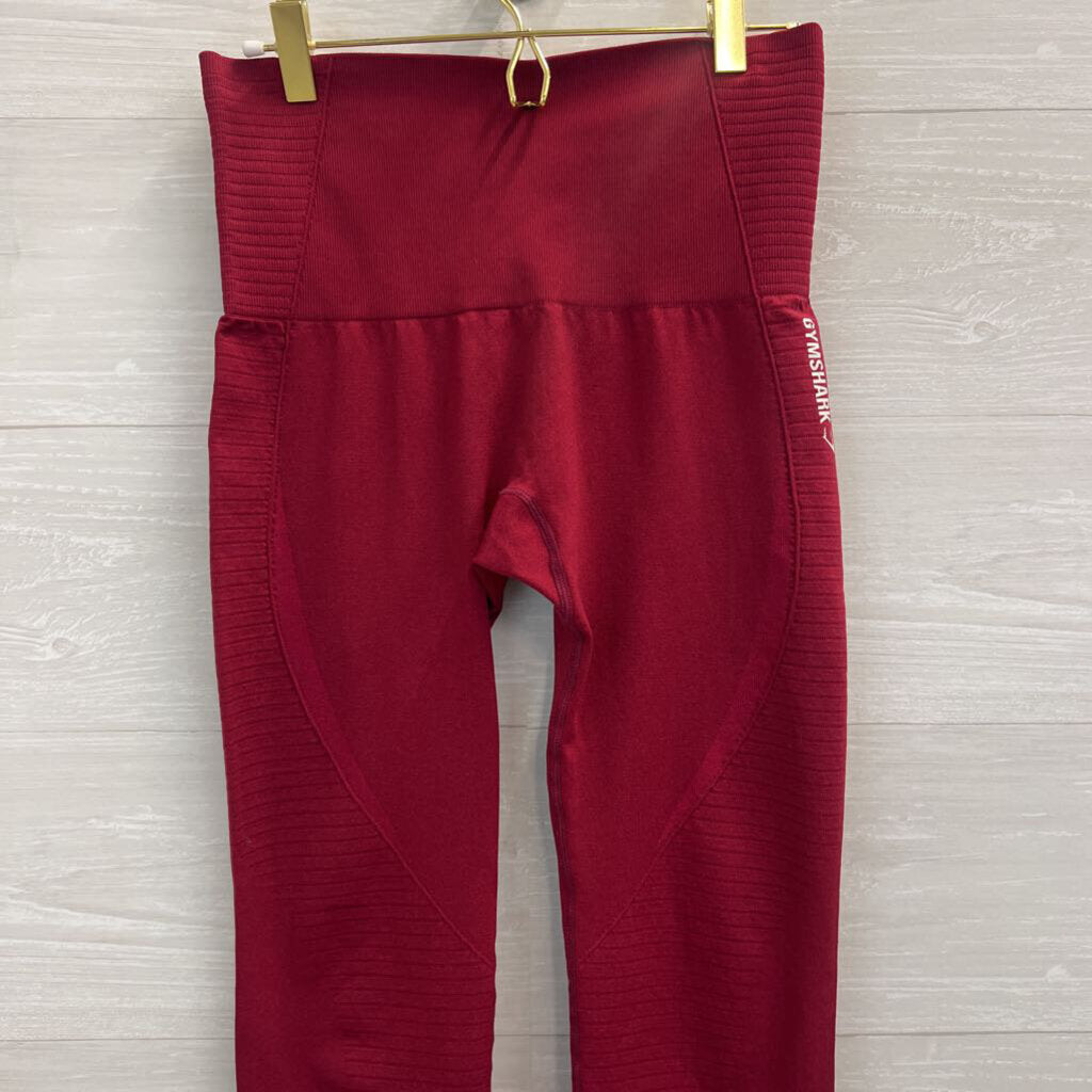 Gym Shark Red Laser Cut Detail Leggings Small