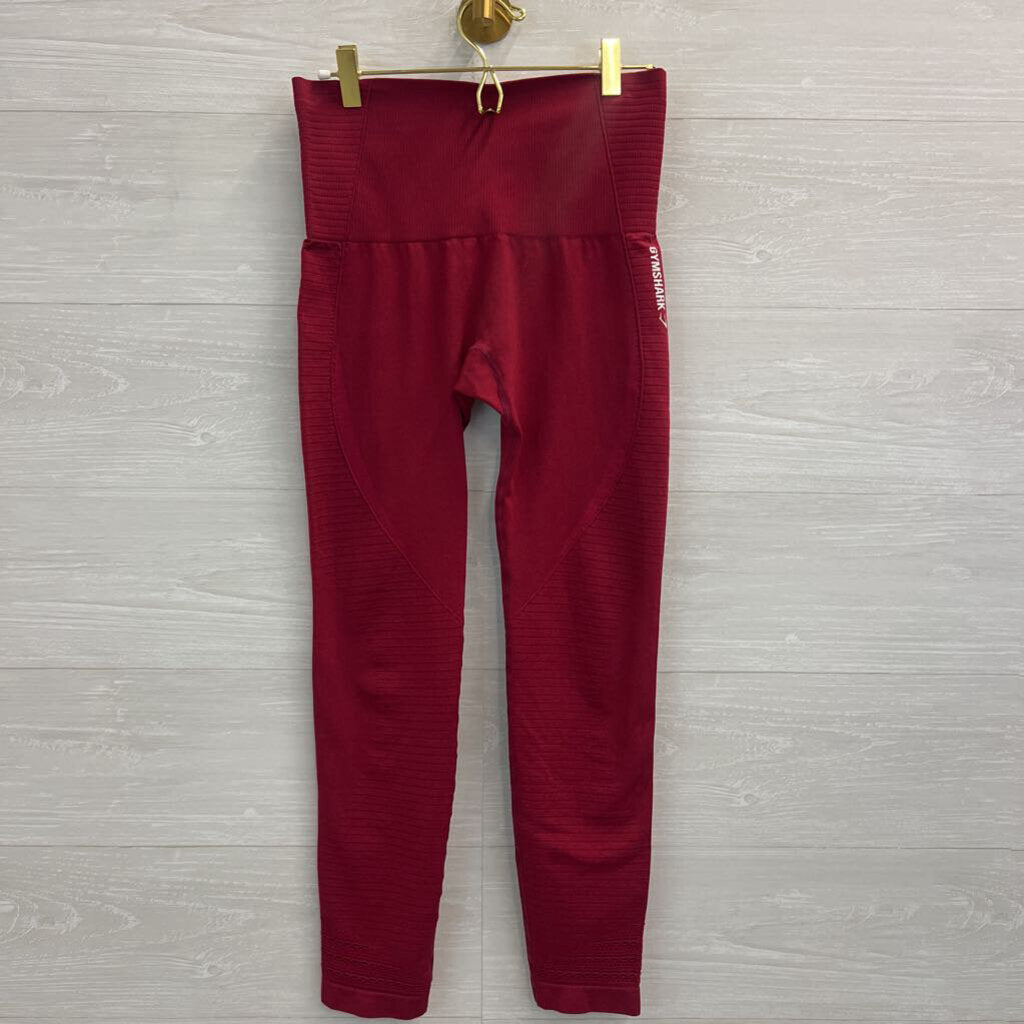 Gym Shark Red Laser Cut Detail Leggings Small