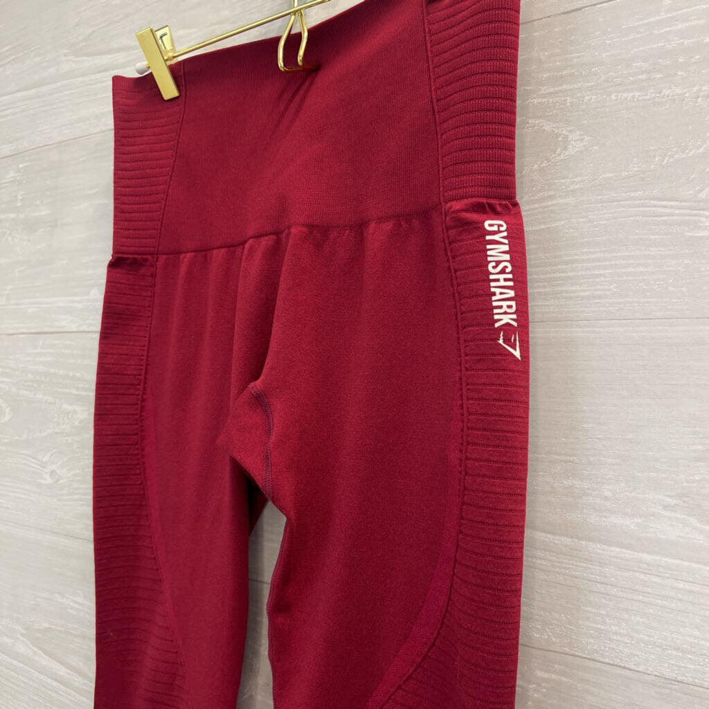 Gym Shark Red Laser Cut Detail Leggings Small