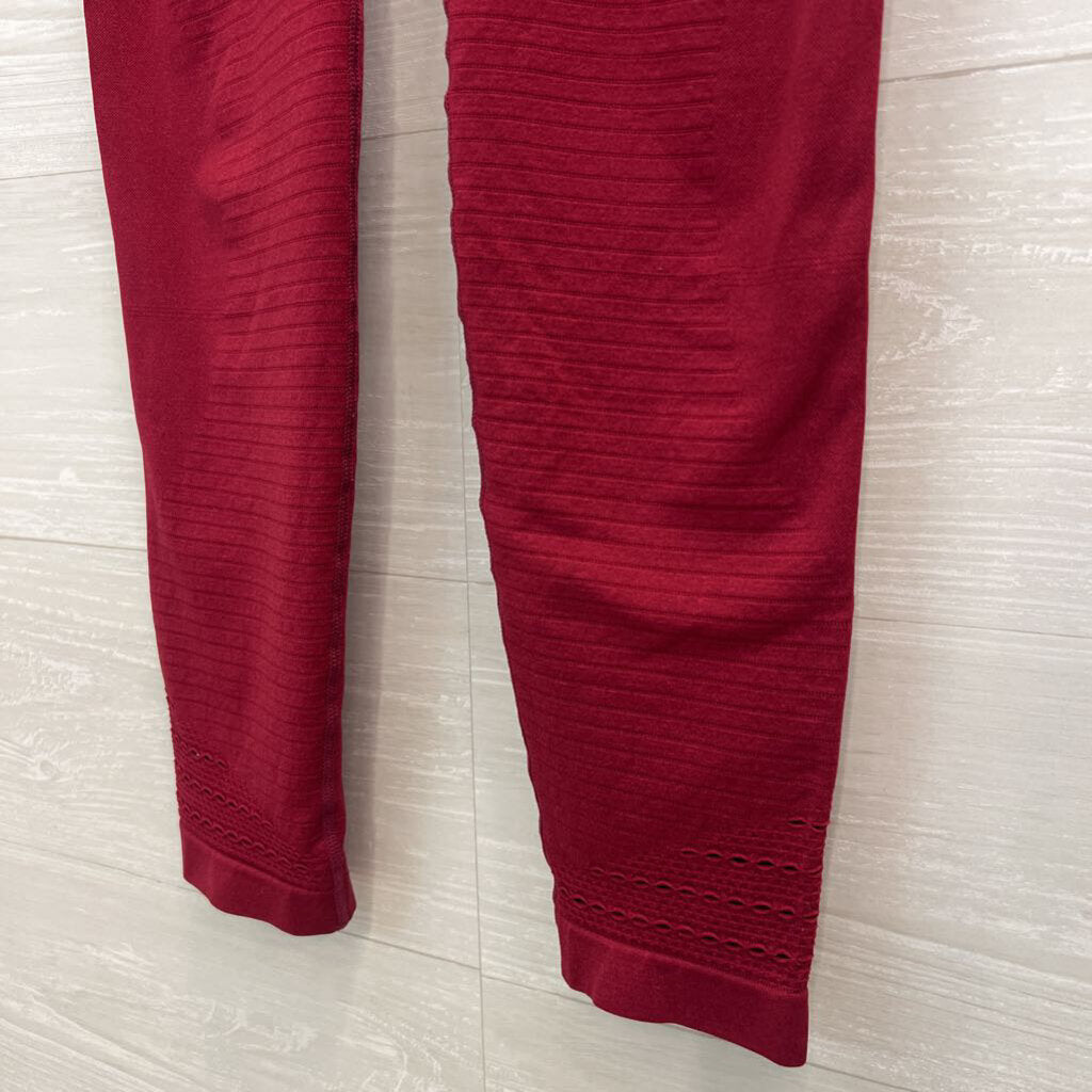 Gym Shark Red Laser Cut Detail Leggings Small
