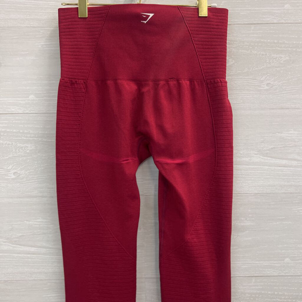 Gym Shark Red Laser Cut Detail Leggings Small