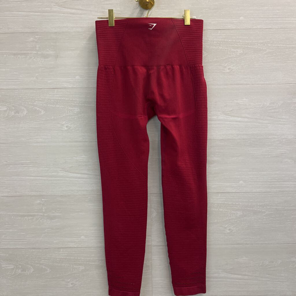 Gym Shark Red Laser Cut Detail Leggings Small