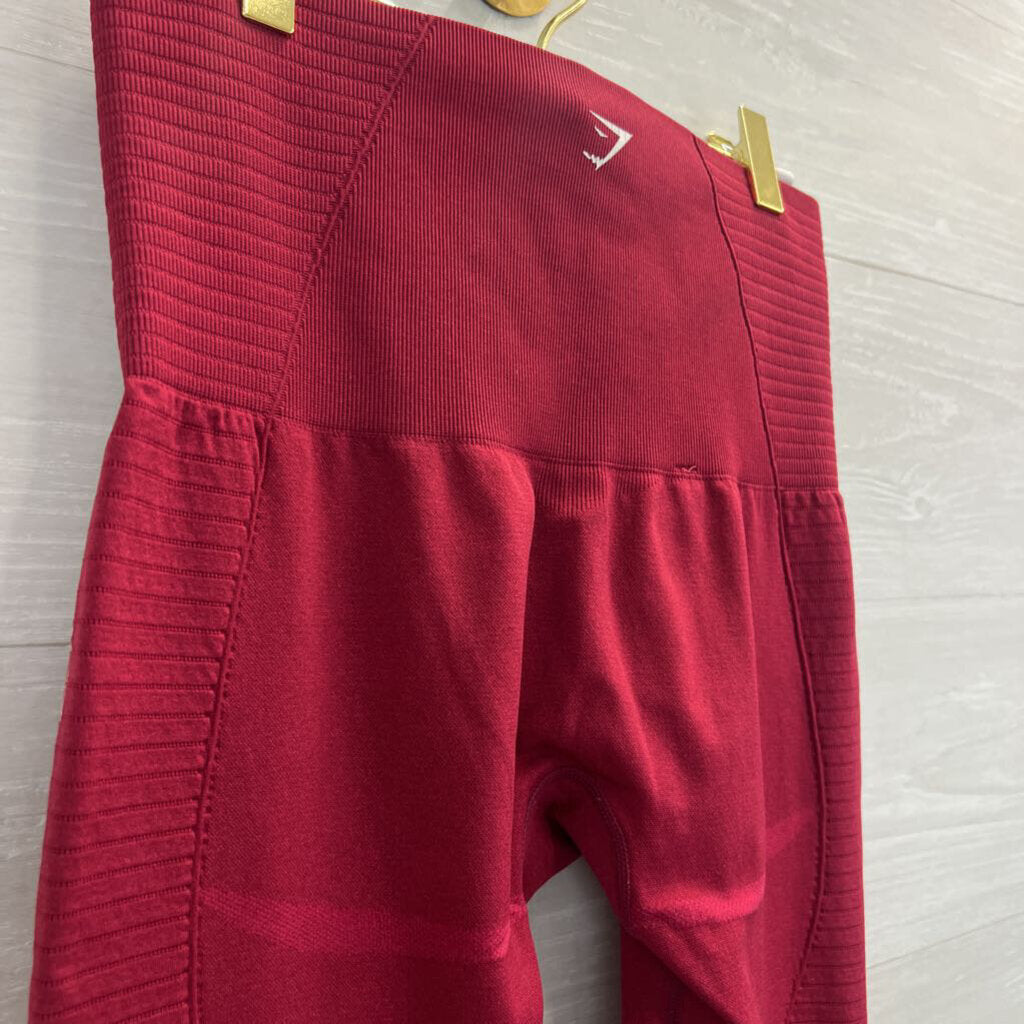 Gym Shark Red Laser Cut Detail Leggings Small